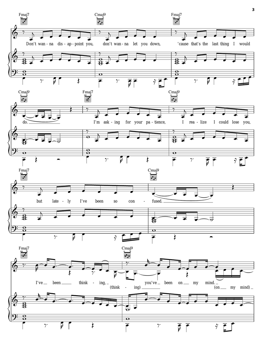 I've Been Thinking Piano, Vocal, Guitar scores gallery preview page 3