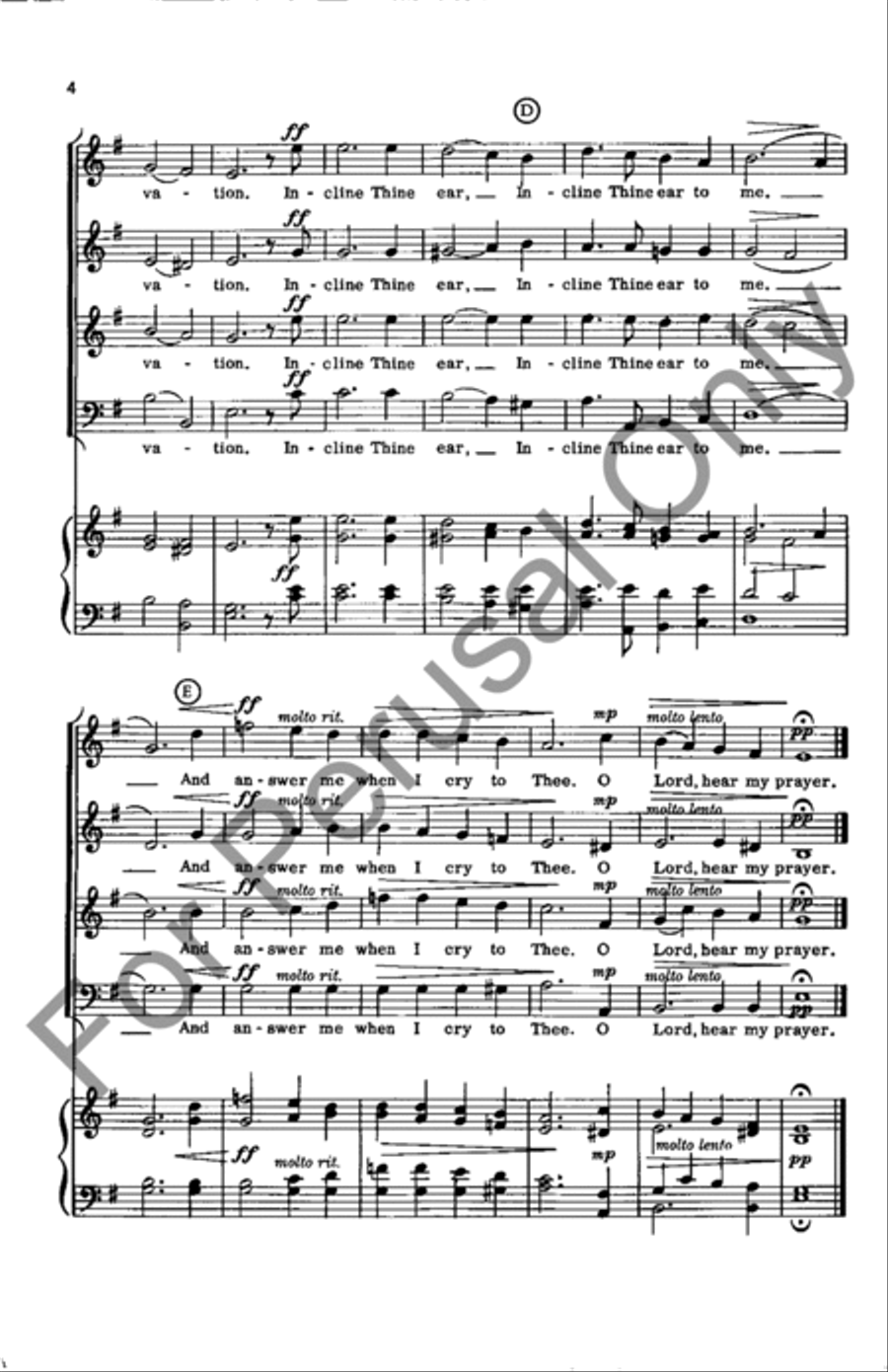 Hear My Prayer, O Lord 4-Part scores gallery preview page 4