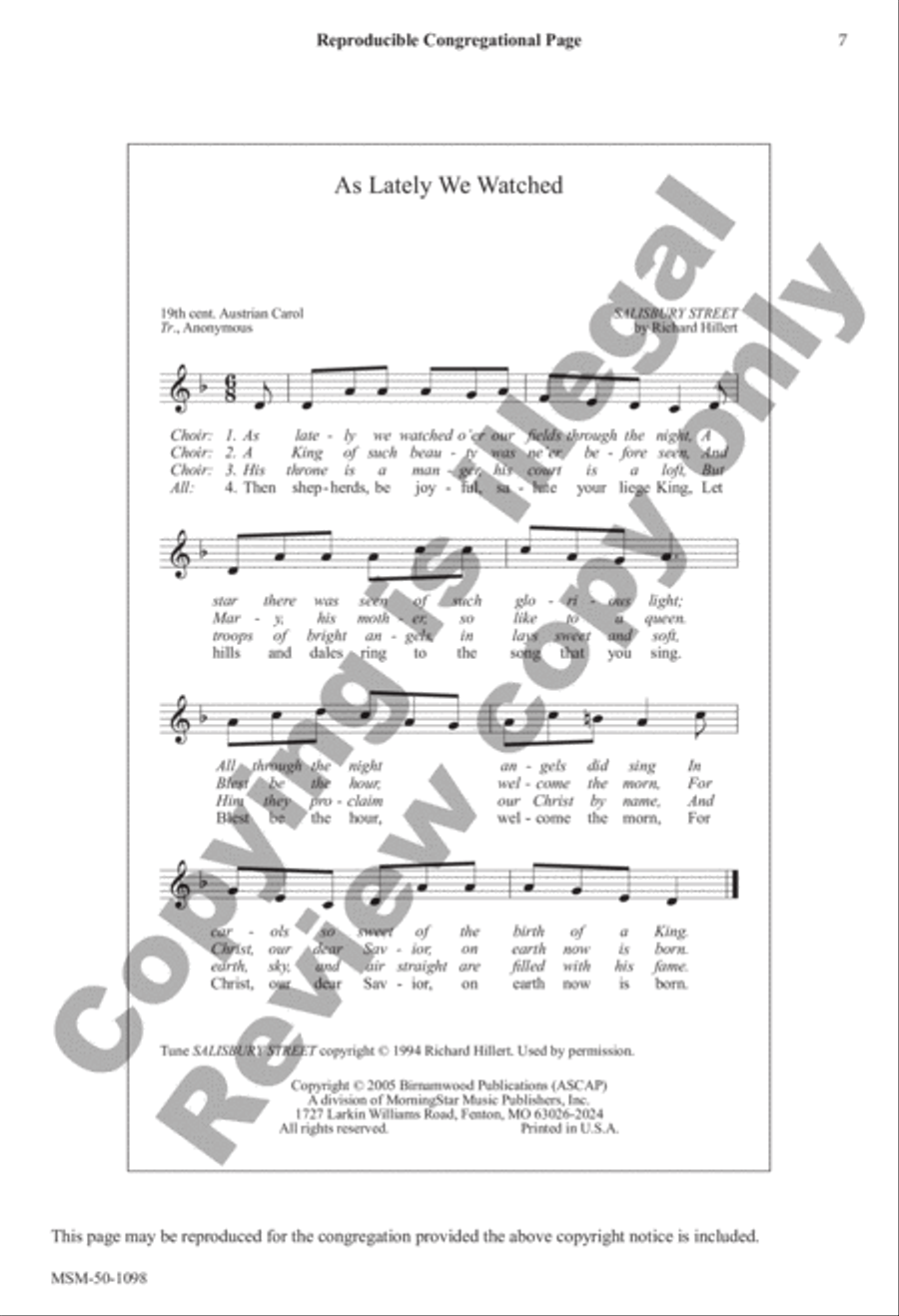 As Lately We Watched 4-Part scores gallery preview page 7