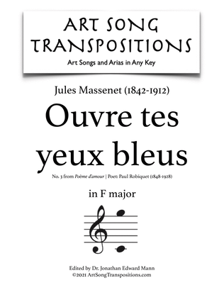 MASSENET: Ouvre tes yeux bleus (transposed to F major)