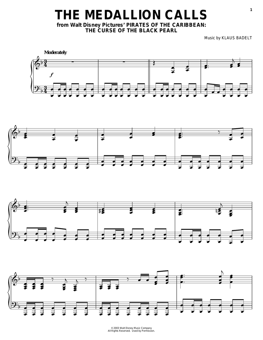 The Medallion Calls Piano Solo scores gallery preview page 1