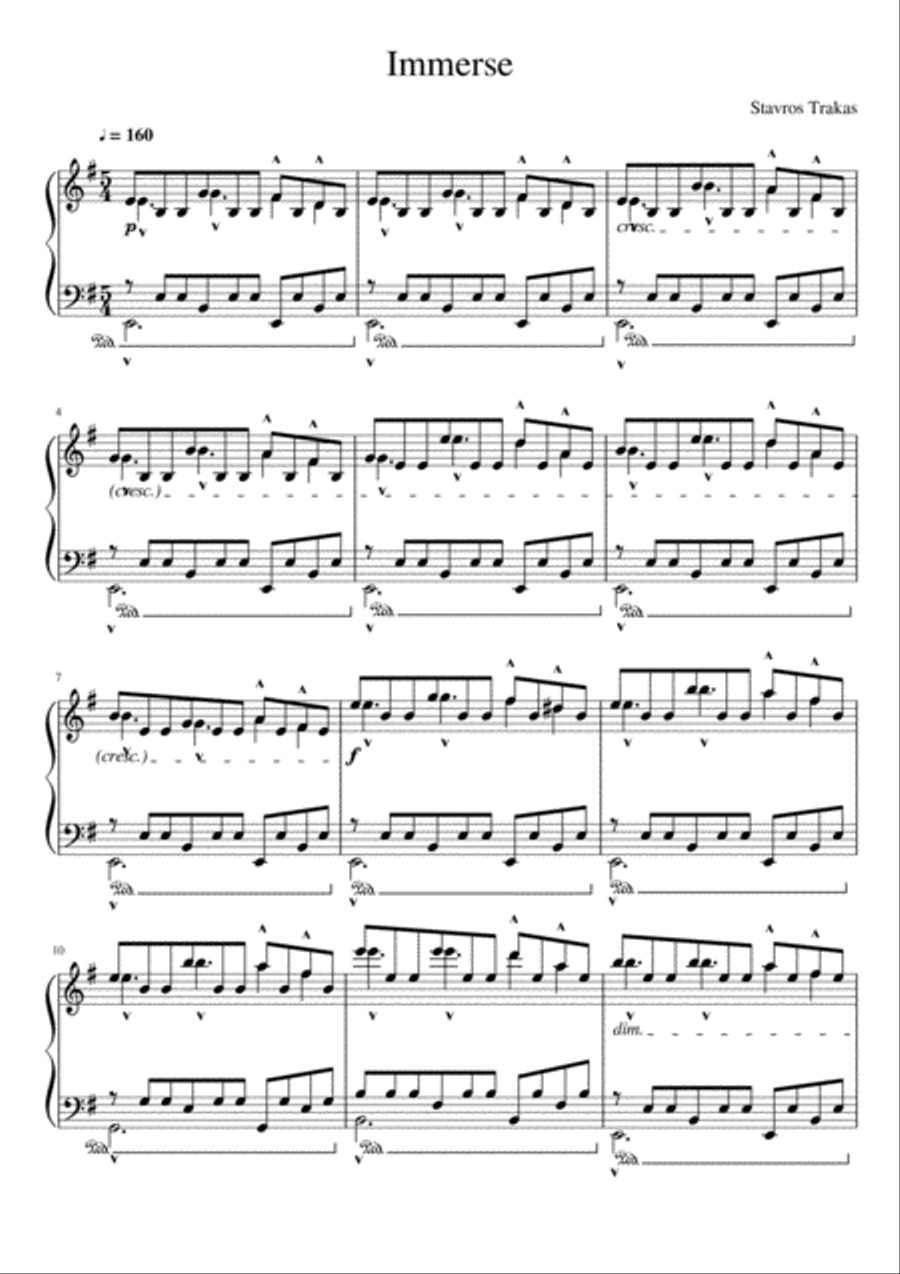 Immerse Piano Solo scores gallery preview page 1