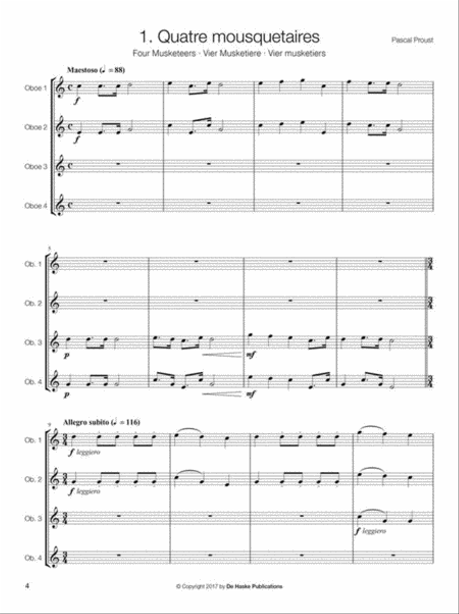 14 Intermediate Oboe Quartets Woodwind Quartet scores gallery preview page 3