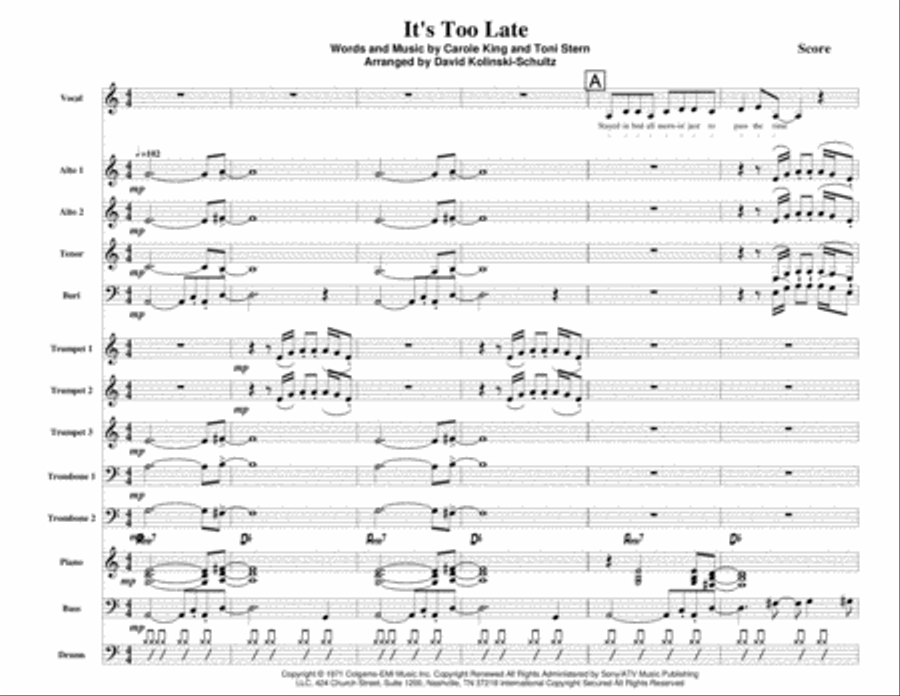 It's Too Late Jazz Ensemble scores gallery preview page 4