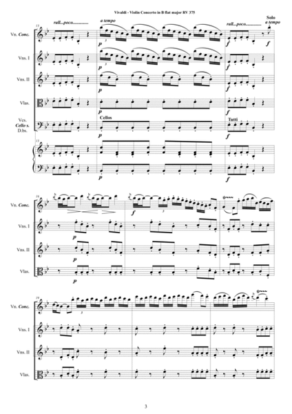 Vivaldi - Violin Concerto in B flat major RV 375 for Violin, Strings and Cembalo image number null