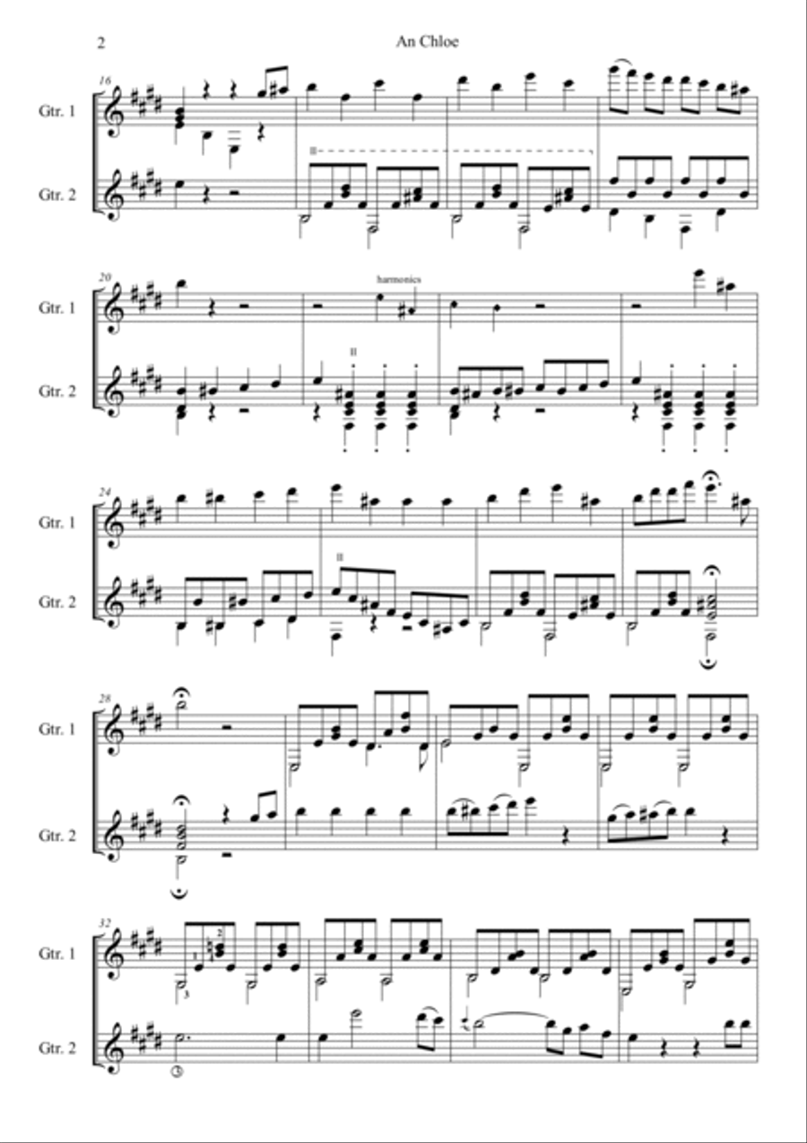 An Chloe, K. 524 An Chloe, K. 524 Acoustic Guitar scores gallery preview page 2