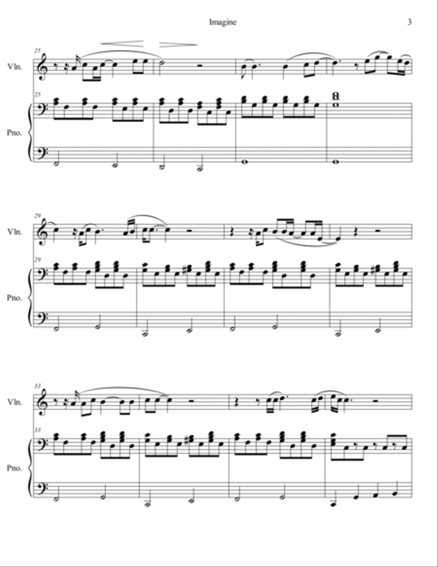 Imagine Violin Solo scores gallery preview page 4