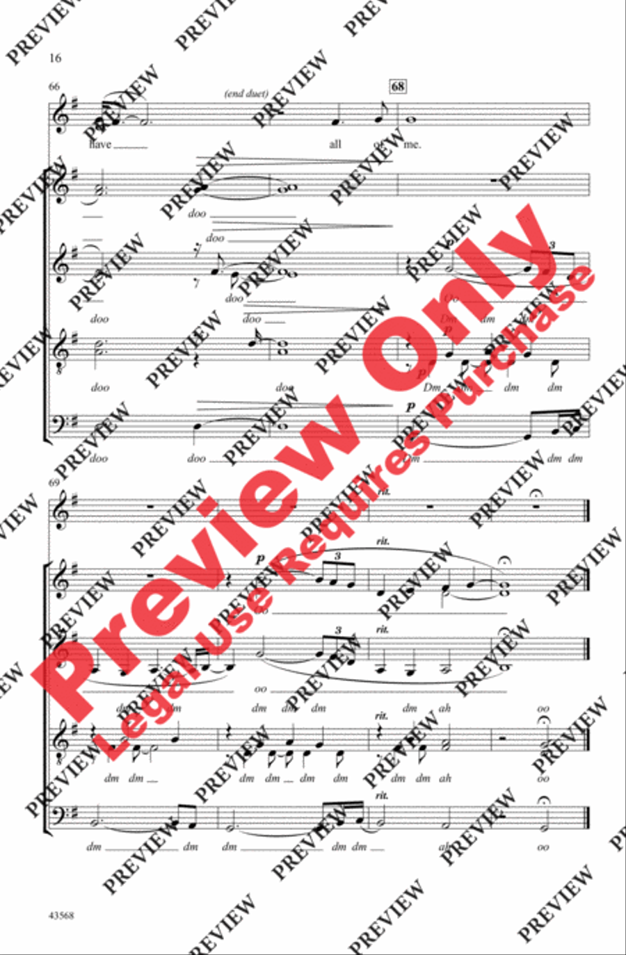 My Immortal 4-Part scores gallery preview page 16