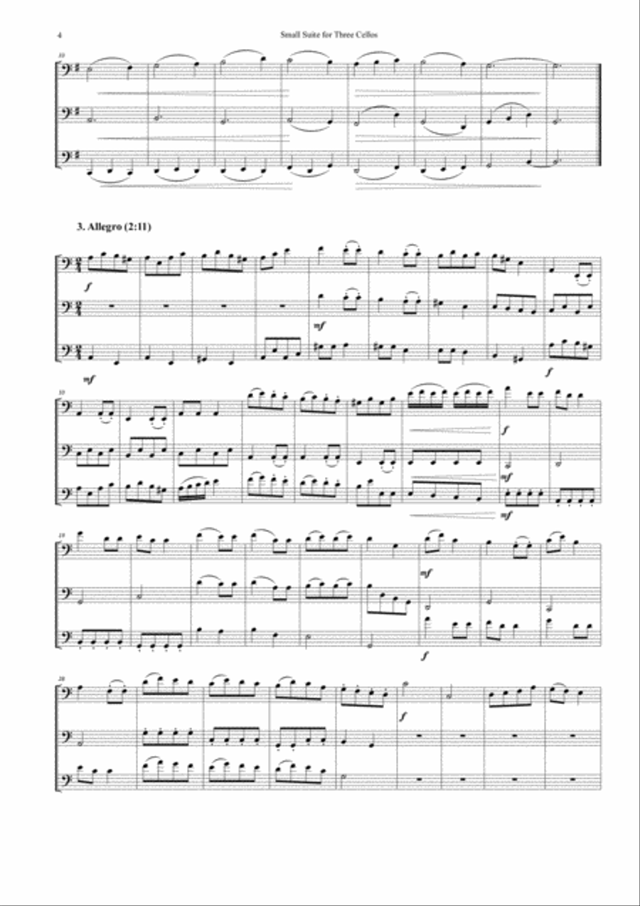 Small Suite for Three Cellos Cello scores gallery preview page 4