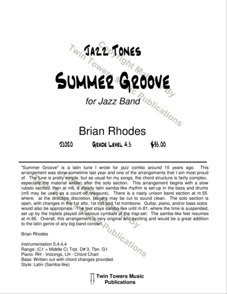 Summer Groove Jazz Ensemble scores gallery preview page 2