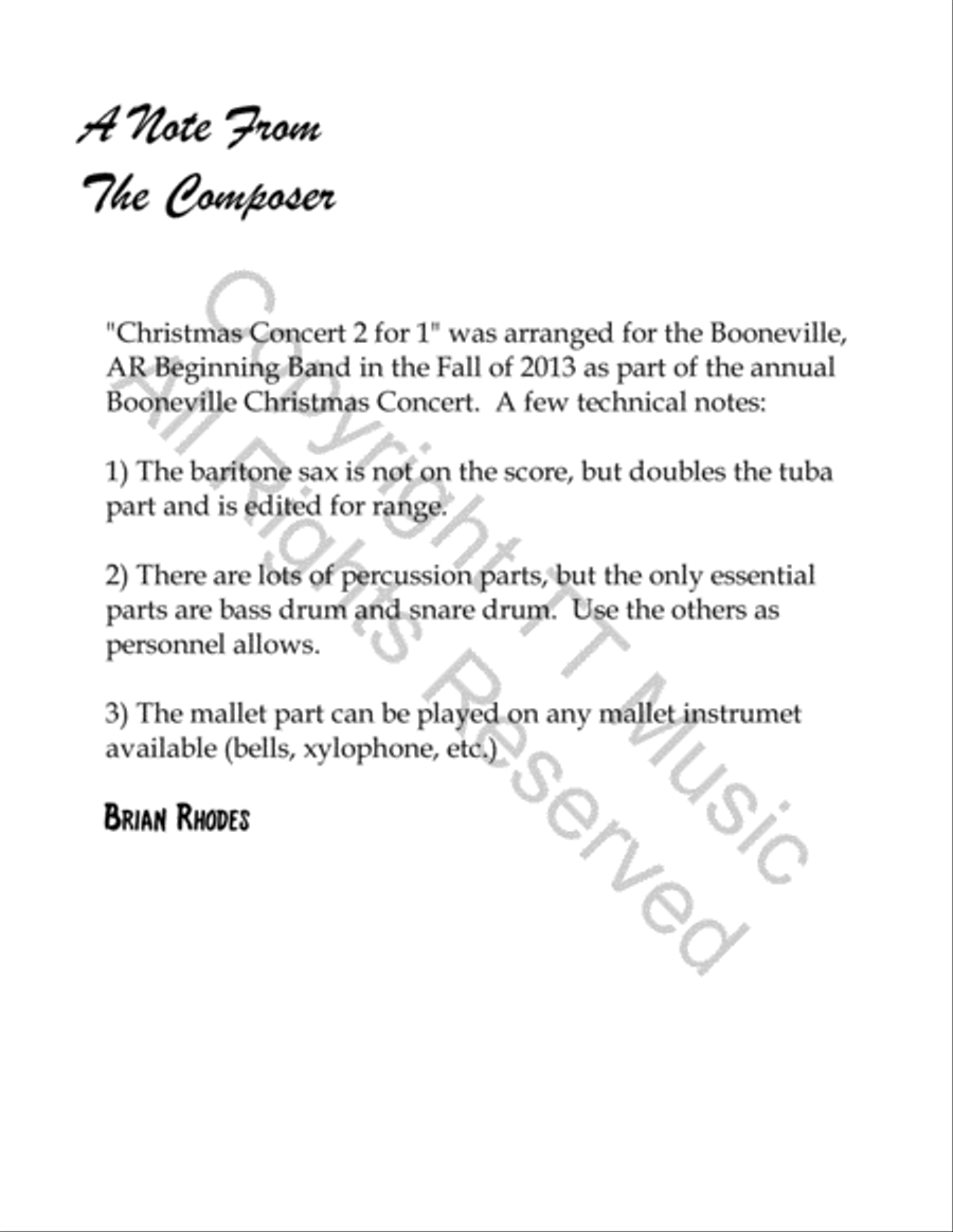 Christmas Concert 2 for 1 Concert Band scores gallery preview page 3