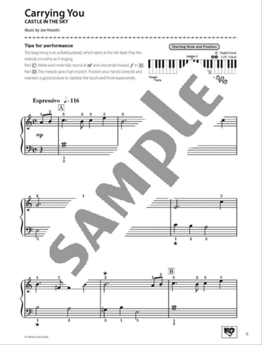 Studio Ghibli Songs in C Major - Piano Solo, Easy Level, English Version Piano Method scores gallery preview page 3