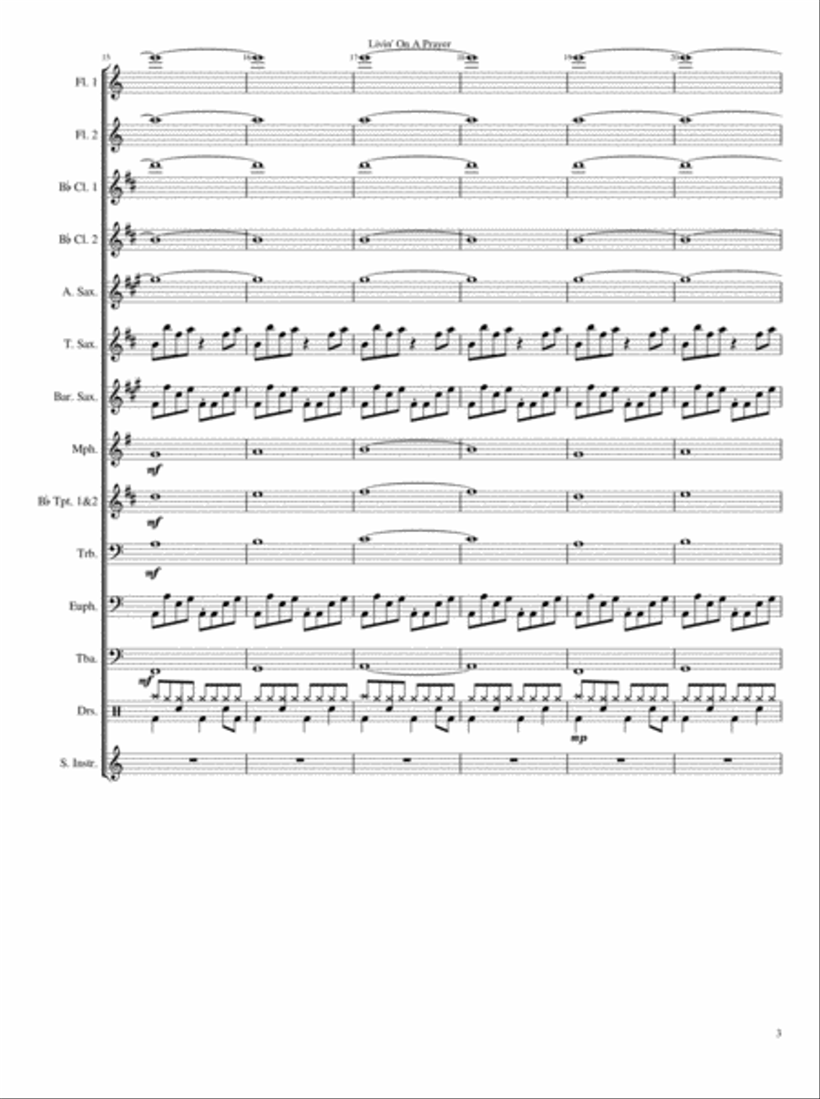 Livin' On A Prayer Small Ensemble scores gallery preview page 3