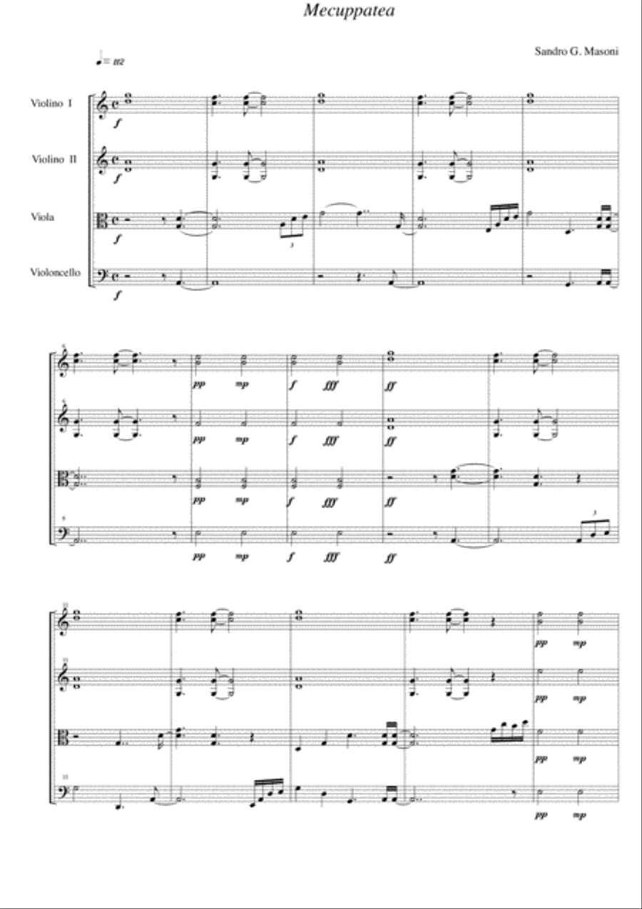 Mecuppatea (score) Mecuppatea (score) String Quartet scores gallery preview page 1