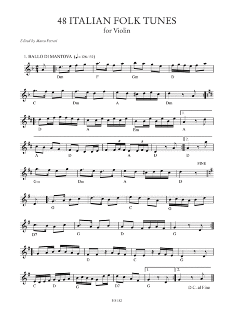 48 Italian Folk Tunes for Violin Violin Solo scores gallery preview page 2