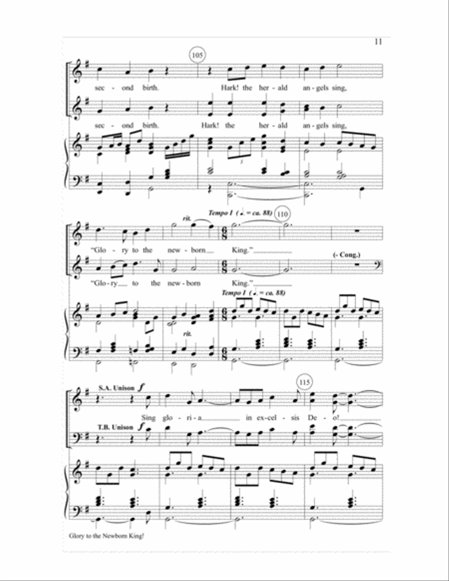 Glory to the Newborn King! 4-Part scores gallery preview page 11