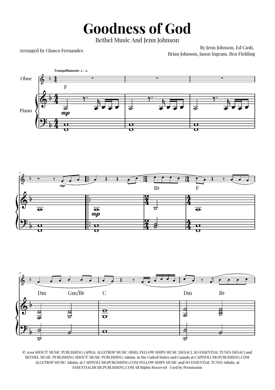 Goodness Of God Piano scores gallery preview page 1