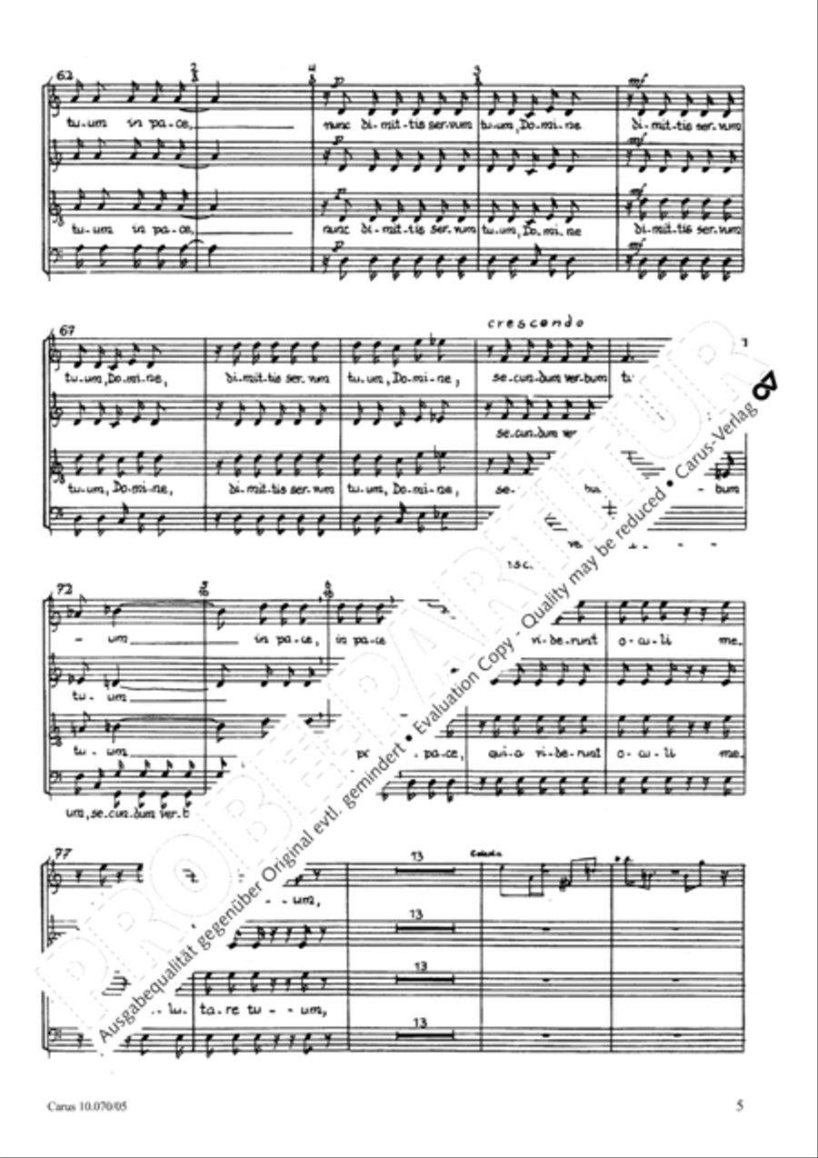 Canticum Simeonis (Der Lobgesang des Simeon) 4-Part scores gallery preview page 6
