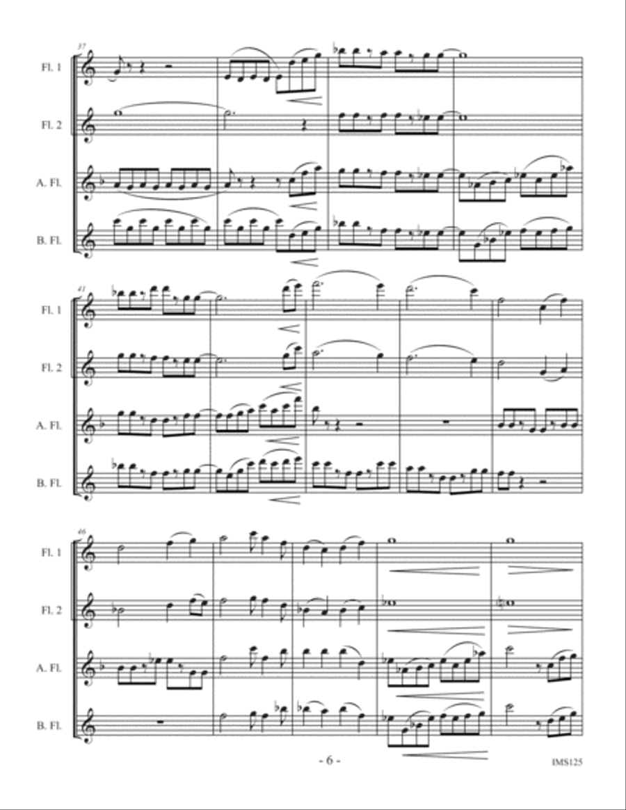 Of Wind and Wings Flute Quartet scores gallery preview page 6