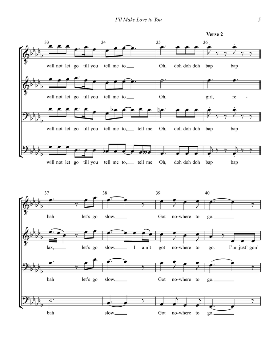 I'll Make Love To You TTBB scores gallery preview page 5