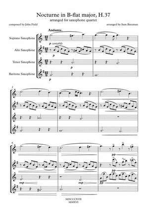 Nocturne No. 5 in B-flat major, H 37