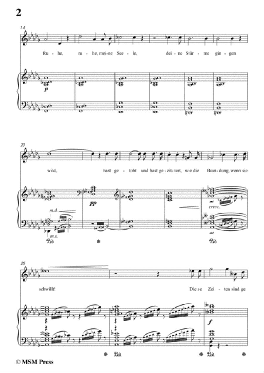 Richard Strauss-Ruhe,Meine Seele! In D flat Major,for Voice and Piano Voice Solo scores gallery preview page 4