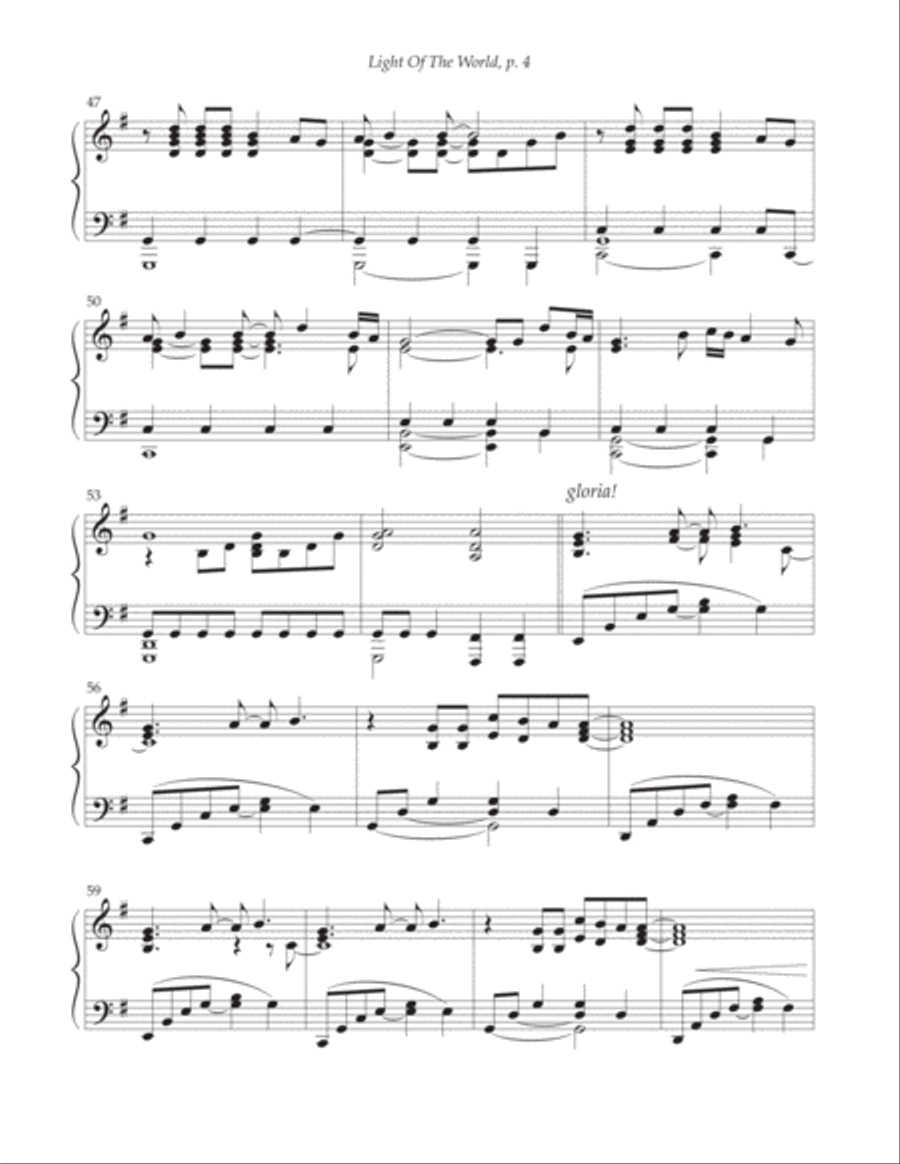 Light Of The World Piano Solo scores gallery preview page 4