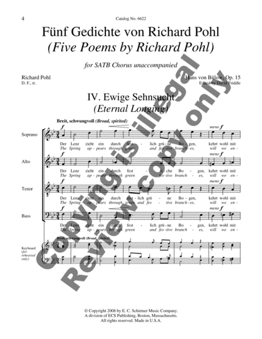 Fnf Gedichte von Richard Pohl: No. 4 Ewige Sehnsucht (Eternal Longing) image number null