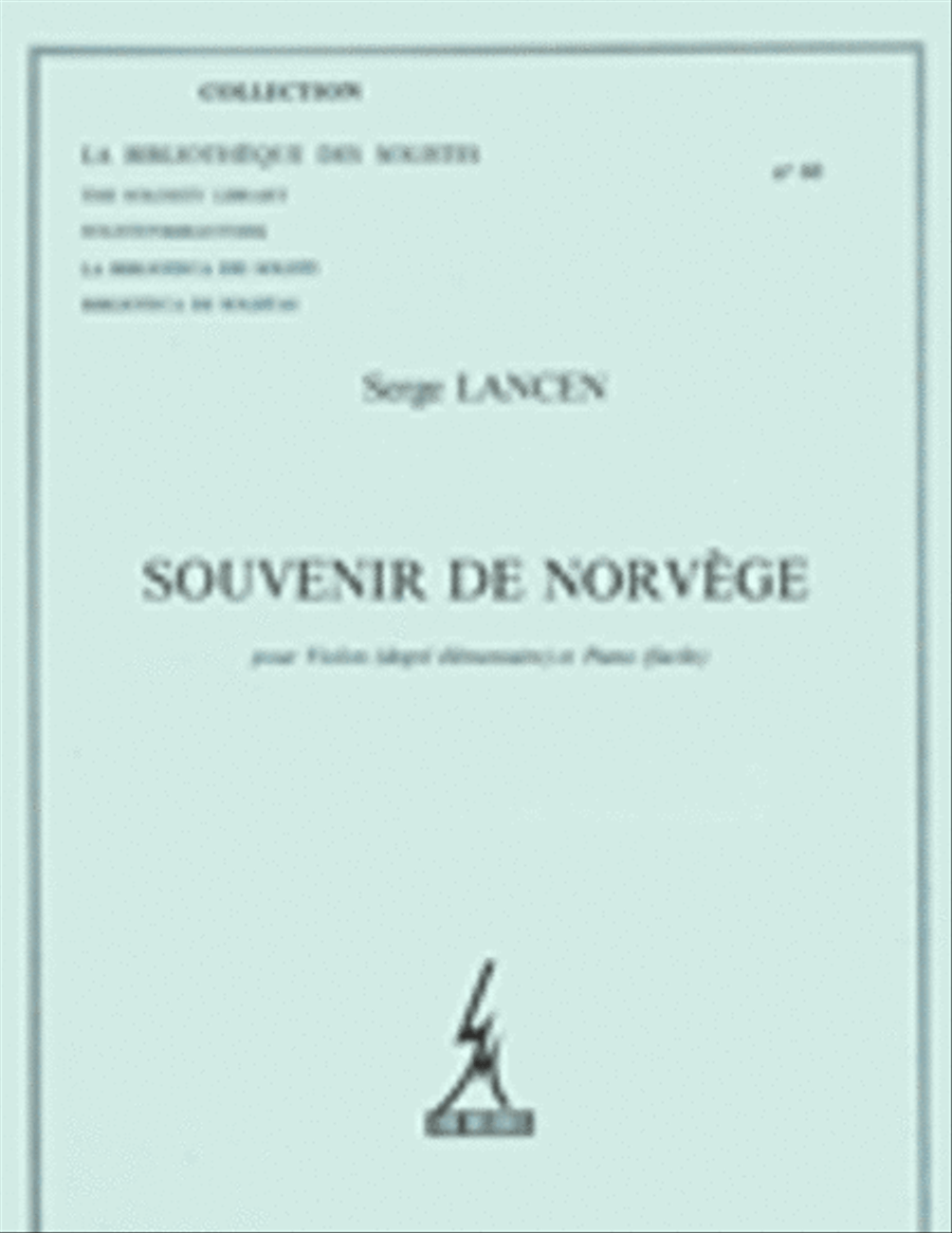 Lancen Souvenir De Norvege Lm060 Violin & Piano Book Violin Solo scores gallery preview page 1