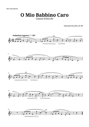 O Mio Babbino Caro by Puccini for Alto Sax