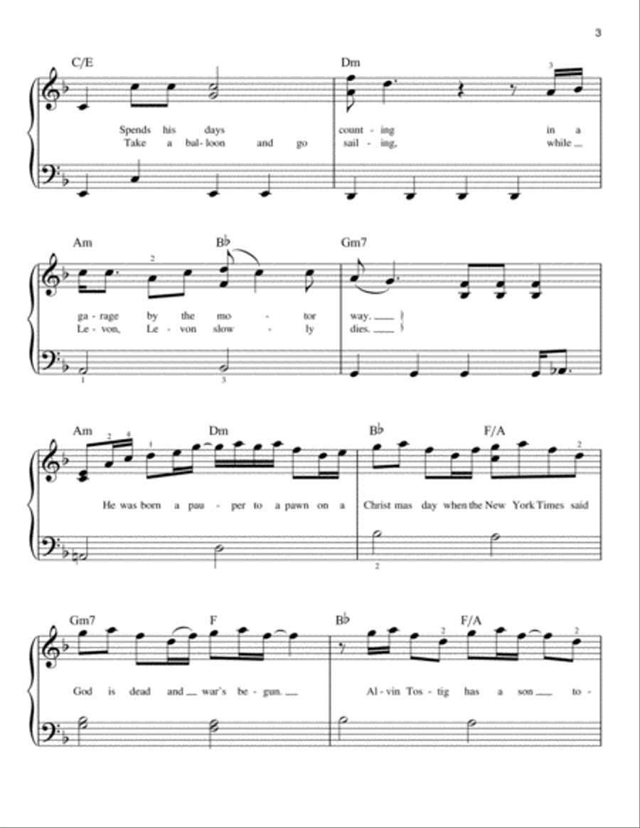 Levon Levon Easy Piano scores gallery preview page 3