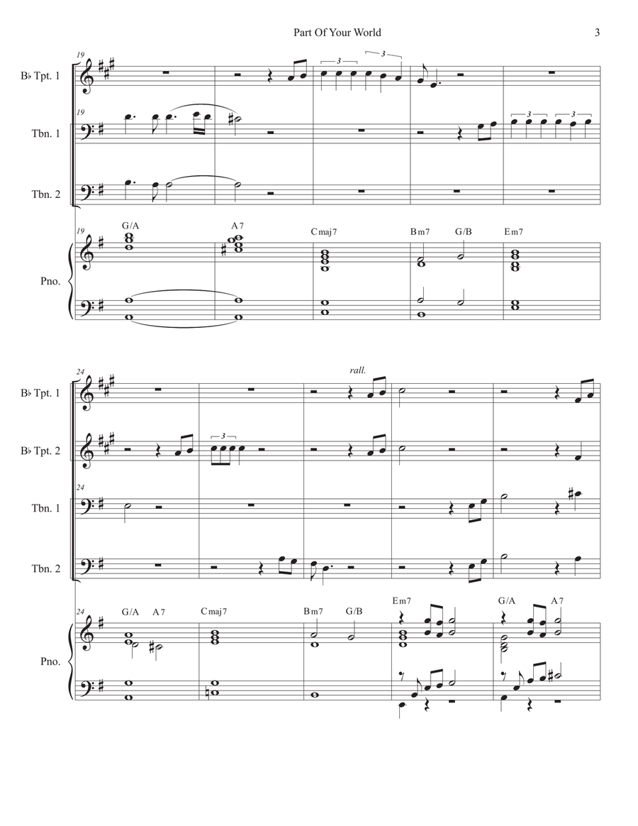 Part Of Your World Brass Ensemble scores gallery preview page 3