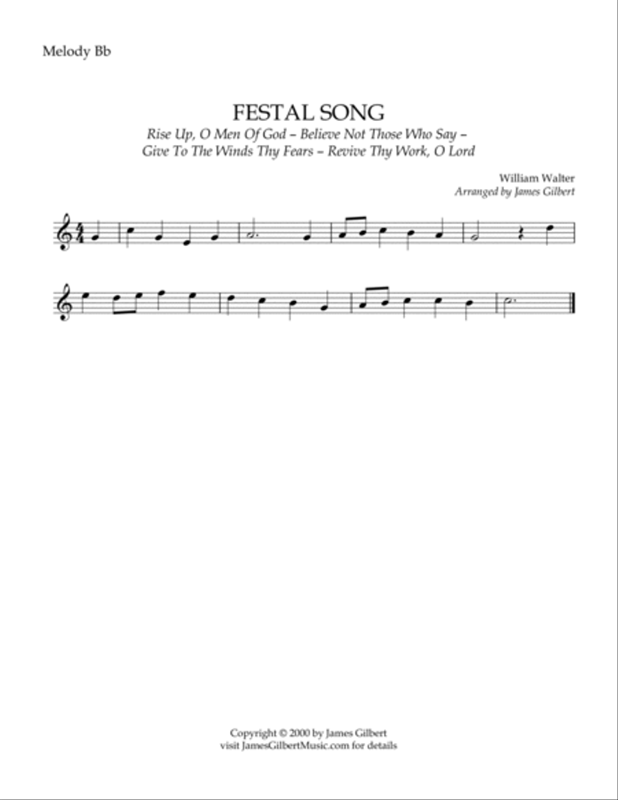 FESTAL SONG (Rise Up, O Men Of God) Small Ensemble scores gallery preview page 6