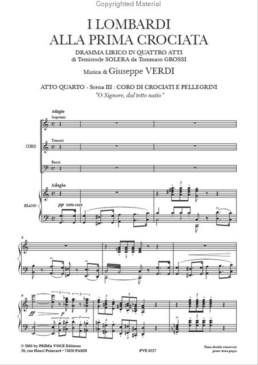 O Signore, dal tetto natio from I Lombardi alla Prima Crociata Mixed Choir scores gallery preview page 2