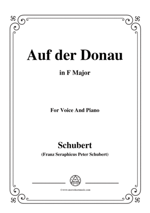 Book cover for Schubert-Auf der Donau,in F Major,Op.21,No.1,for Voice and Piano