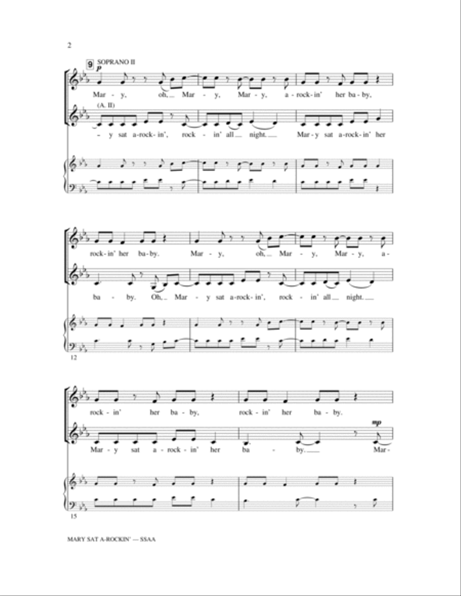 Mary Sat A-Rockin' SSA scores gallery preview page 2