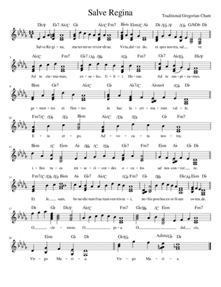 Salve Regina (Gregorian Chant with contemporary chord progression)