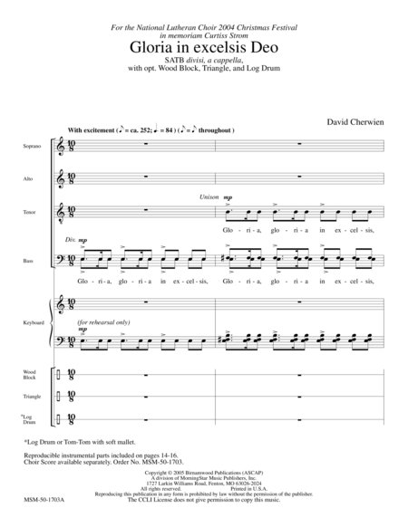 Gloria in excelsis Deo (Downloadable Full Score and Parts) image number null