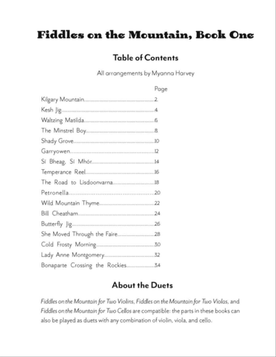 Fiddles on the Mountain, Lively Folk Duets for Two Cellos, Book One String Orchestra scores gallery preview page 2