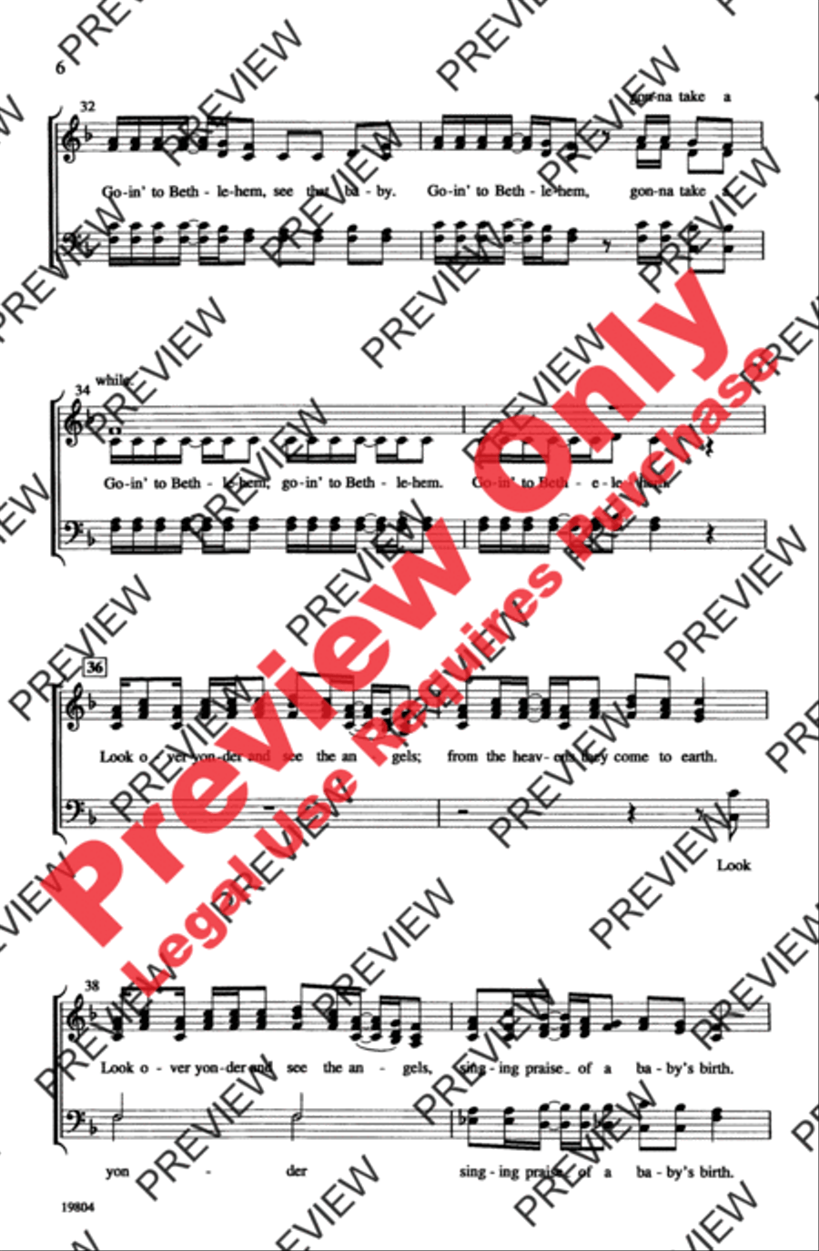 Goin' to Bethlehem 4-Part scores gallery preview page 6
