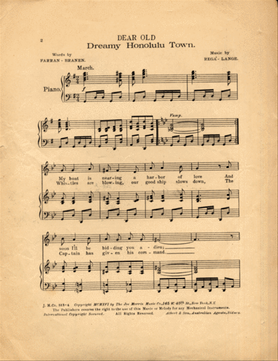 Dear Old Dreamy Honolulu Town Voice scores gallery preview page 2
