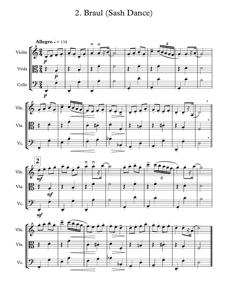 Romanian Folk Dances (String Trio) String Trio scores gallery preview page 5