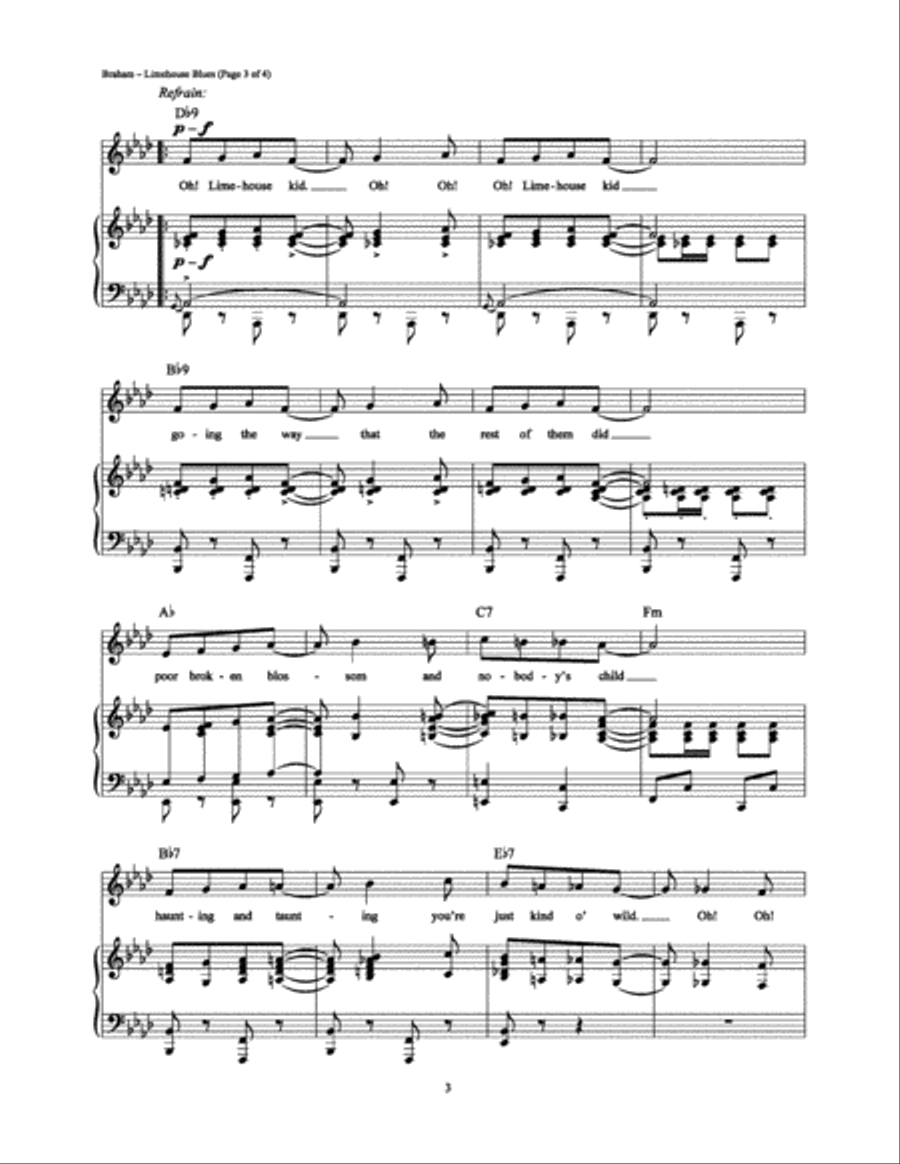 Limehouse Blues Piano, Vocal, Guitar scores gallery preview page 3