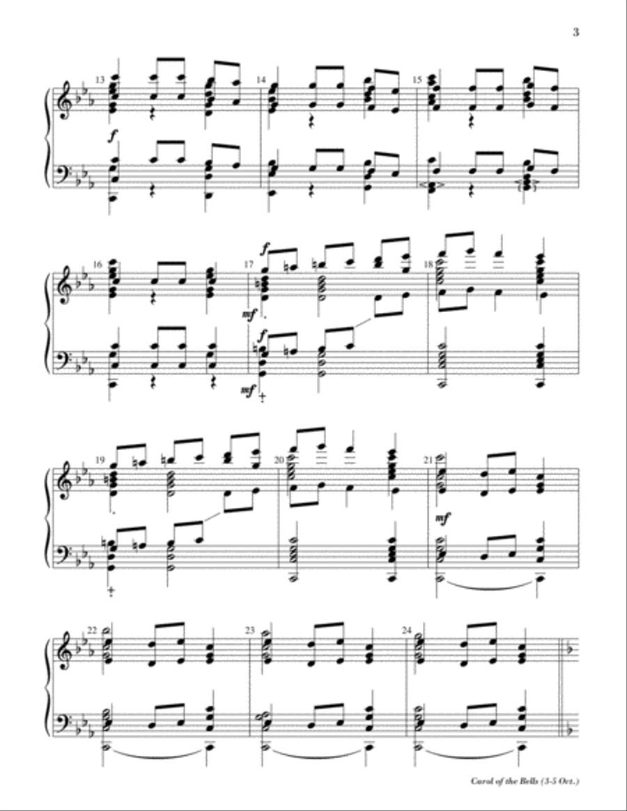 Carol of the Bells Carol of the Bells 5-Octaves scores gallery preview page 3