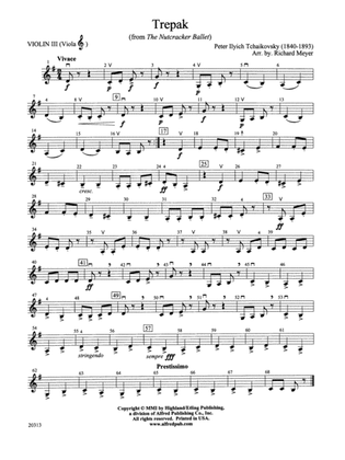 Trepak from The Nutcracker Ballet: 3rd Violin (Viola [TC])