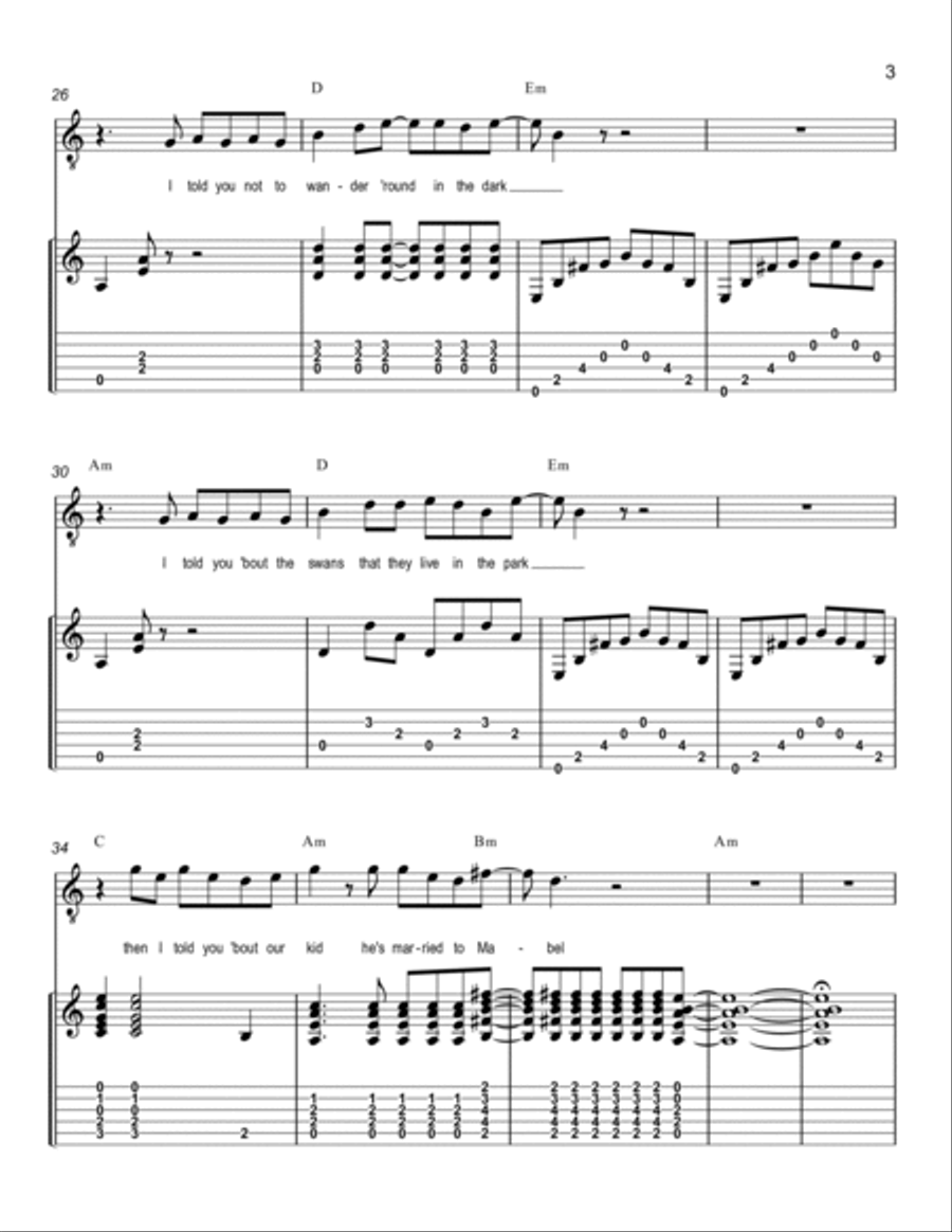 Badge Guitar Tablature scores gallery preview page 3