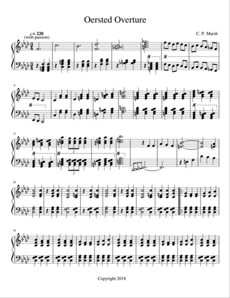 Oersted Overture Oersted Overture Piano Solo scores gallery preview page 1