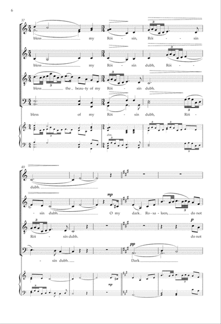 Róisín dubh from Danny Boy: Three Irish Ballads 4-Part scores gallery preview page 6