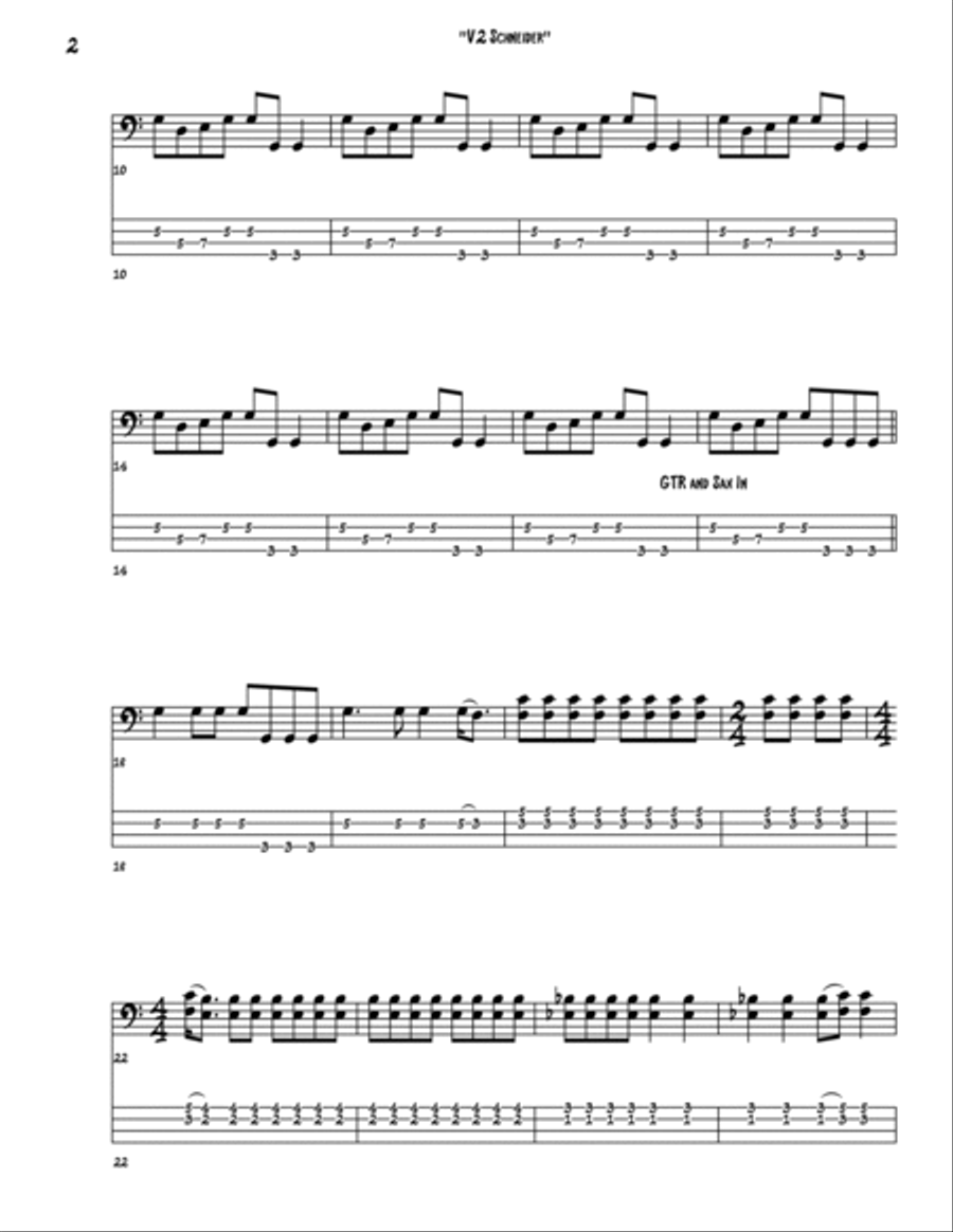 V2 Schneider Bass Guitar scores gallery preview page 2