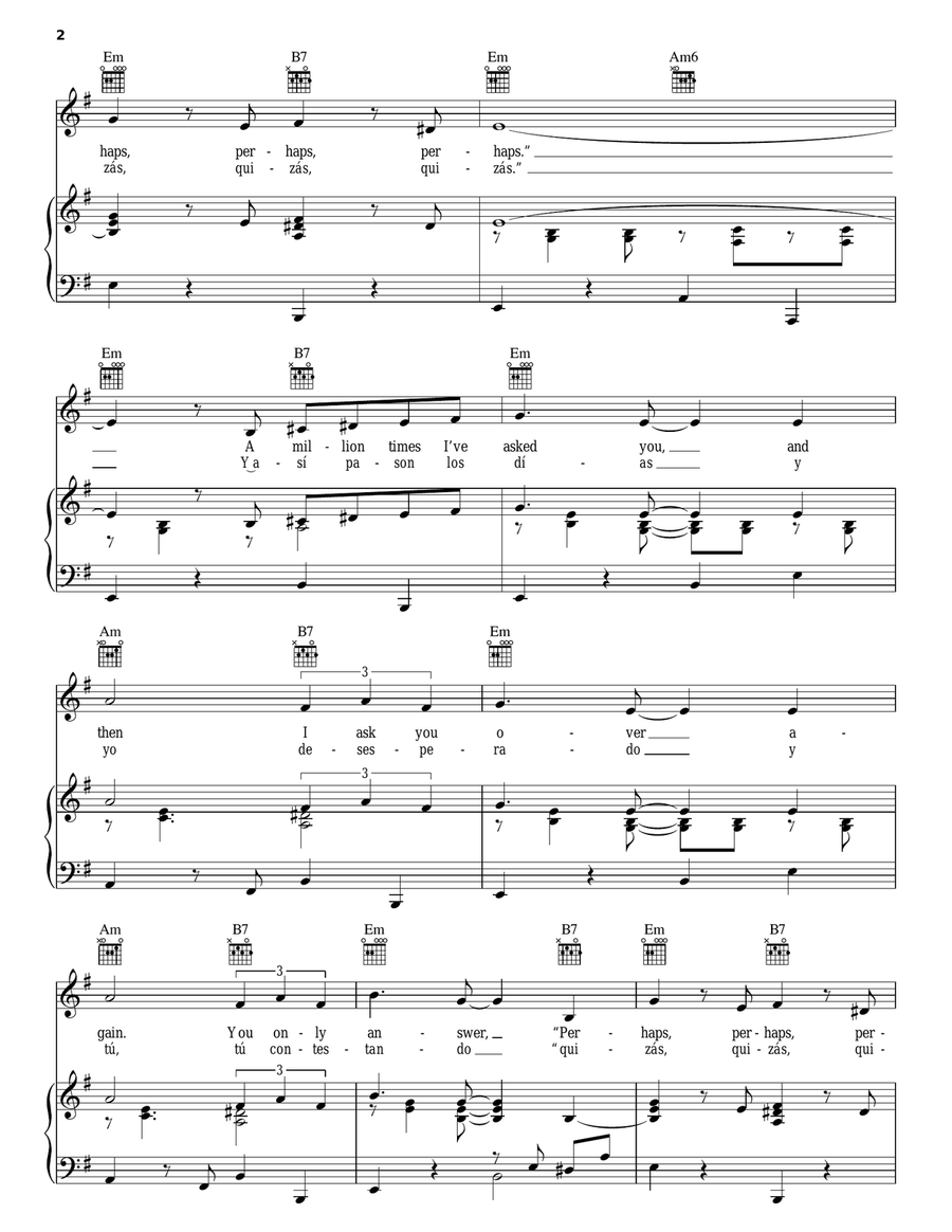 Quizas, Quizas, Quizas (Perhaps, Perhaps, Perhaps) Guitar scores gallery preview page 2